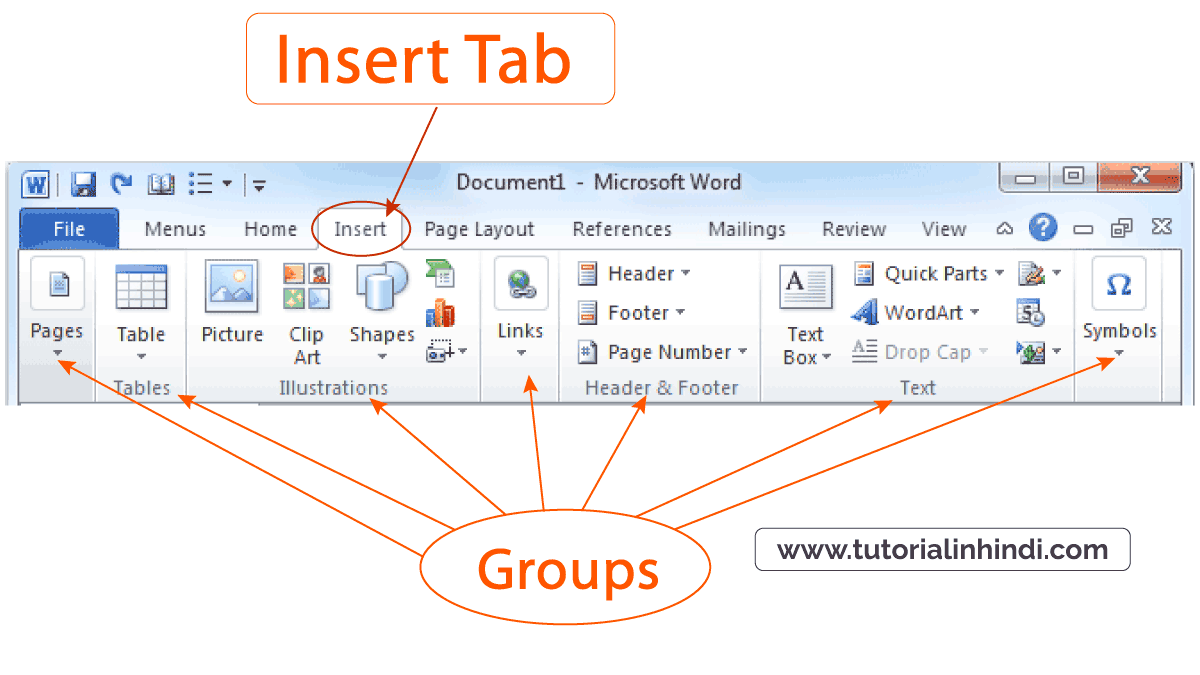 Five Functions Of Insert Tab In Ms Word at Jose Amy blog